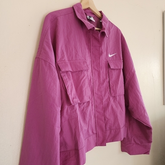 NWT Nike Purple Pink Oversize Jacket Windbreaker XL - Picture 6 of 14